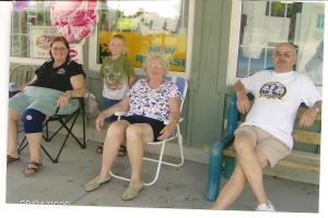 Taking a well deserved break! Carla Revington, Barbara Carter and her grandson, Don Froats.